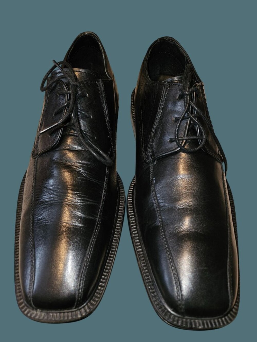 Franco Fortini Black Leather  Warwick Classic Oxford Shoes Men Size 10